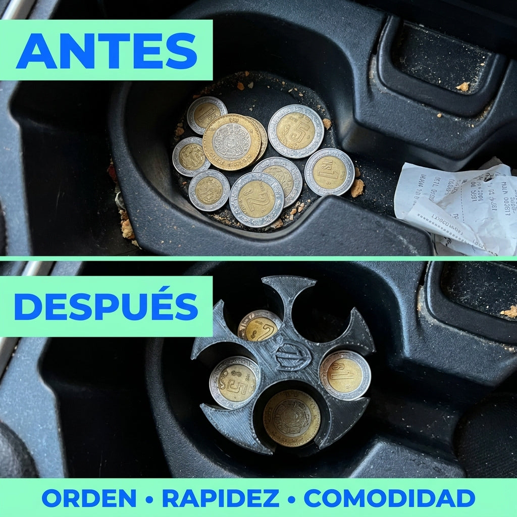 ORGANIZADOR DE MONEDAS PARA CARRO - Paquete 9