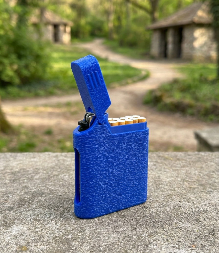 Cigarrera para 9 Cigarros Cortos y Encendedor