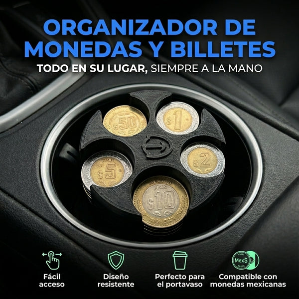ORGANIZADOR DE MONEDAS PARA CARRO - Paquete 12